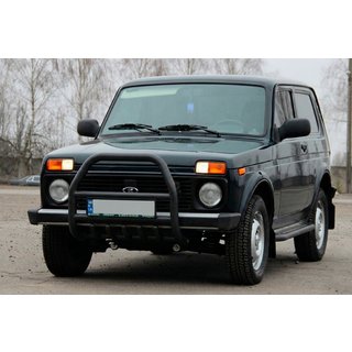 Defensa Delantera QT007 Negra (Acero Inoxidable) Lada Niva та Urban 1977- foto 2