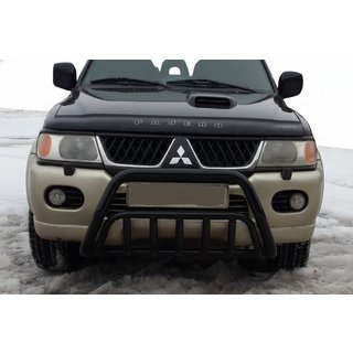 Defensa Delantera WT002 Negra (Acero Inoxidable) Mitsubishi Pajero Sport 1996-2007