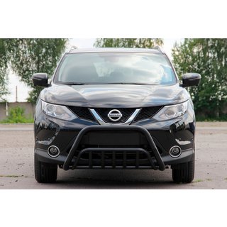 Defensa Delantera WT002 Negra (Acero Inoxidable) Nissan Qashqai 2014-2021 foto 1