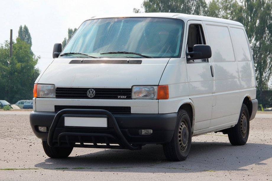 Volkswagen T4 Transporter 1990-2003 Defensa Delantera WT002 60mm Negra (Acero Inoxidable) Image