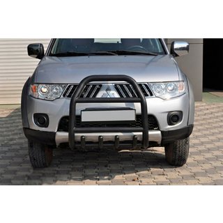 Defensa Delantera QT007 Negra (Acero Inoxidable) Mitsubishi Pajero Sport 2008-2015 foto 3