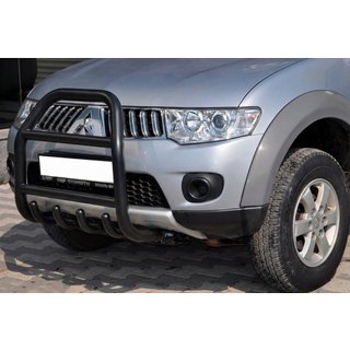Defensa Delantera QT007 Negra (Acero Inoxidable) Mitsubishi Pajero Sport 2008-2015 foto 1
