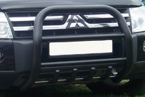 Mitsubishi Pajero Wagon IV 2006-2021 Defensa Delantera QT011 Negra (Acero Inoxidable) foto 3