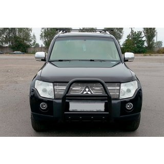 Defensa Delantera QT007 Negra (Acero Inoxidable) Mitsubishi Pajero Wagon III 1999-2006 foto 3
