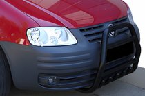 Volkswagen Caddy 2004-2010 Defensa Delantera QT007 Negra (Acero Inoxidable) foto 1