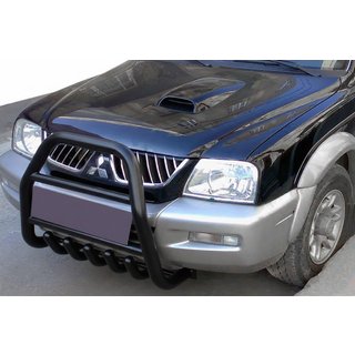 Defensa Delantera QT007 Negra (Acero Inoxidable)
