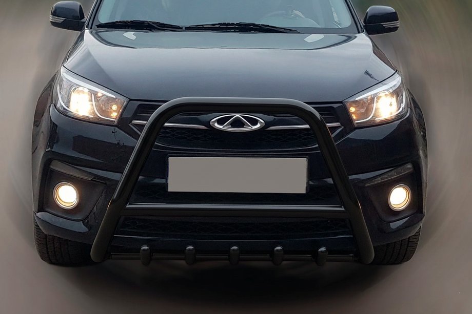 Chery Tiggo 3 2005- Defensa Delantera WT009 Negra (Acero Inoxidable) Image