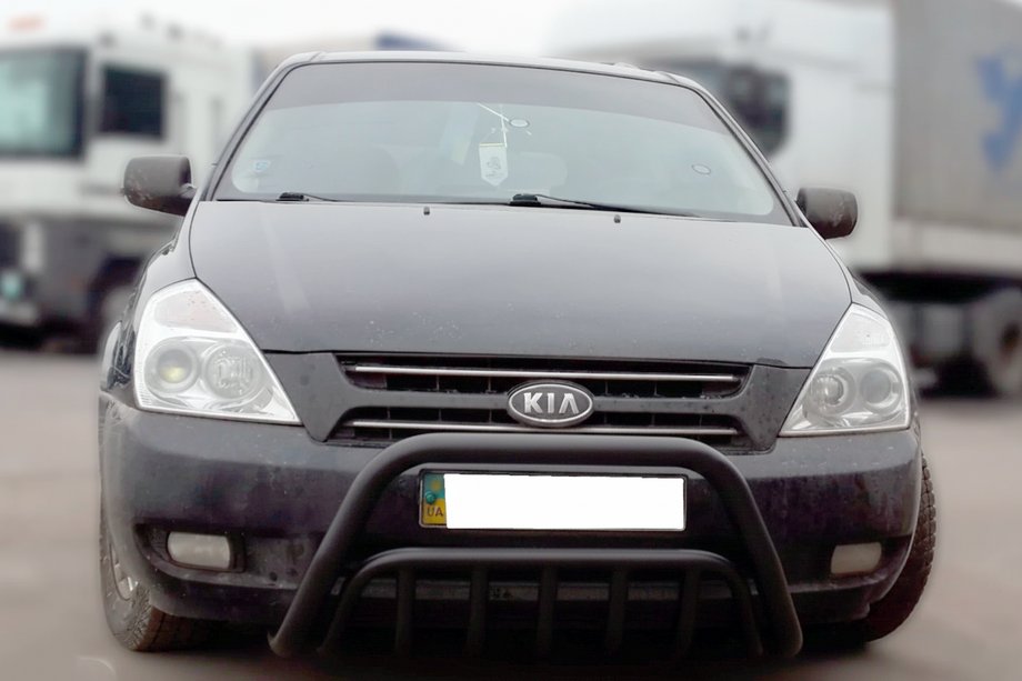 Kia Carnival 2002-2013 Defensa Delantera WT002 Negra (2006-2013, Acero Inoxidable) Image