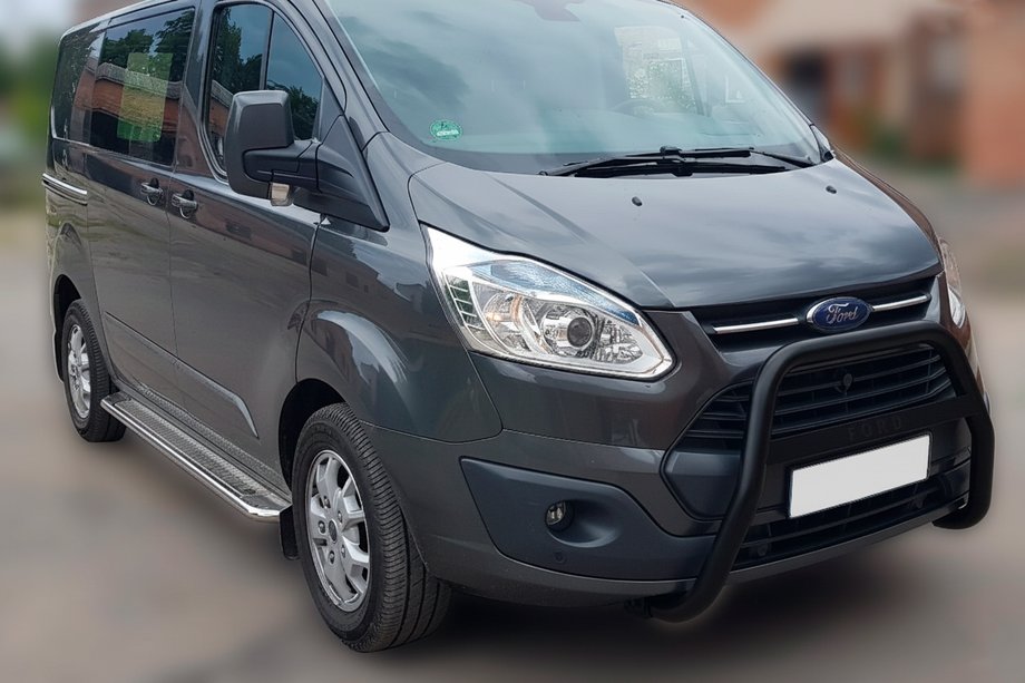 Ford Custom 2013-2022 Defensa Delantera WT006 F1-55 Negra (Acero Inoxidable) Image