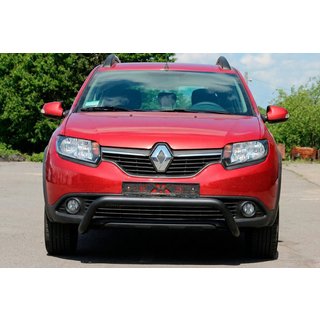 Defensa Delantera WT007 Negra (Acero Inoxidable) Renault Sandero 2013-2022 foto 1