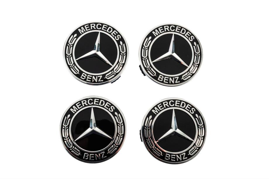 Mercedes-Benz Tapacubos 71/75 mm sin aro (juego de 4, negro V5) Image
