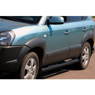 Barras Laterales BB002 Negro (2 uds, Acero Inoxidable) Hyundai Tucson JM 2004- foto 1