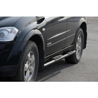 Barras Laterales BB002 Negro (2 uds, Acero Inoxidable) SsangYong Kyron 2005-2014 foto 1