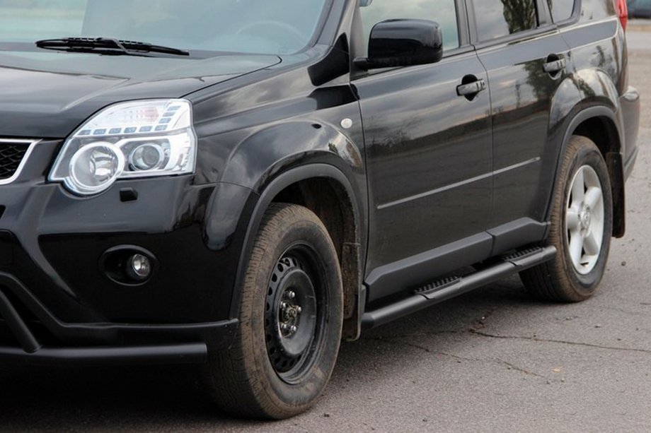 Nissan X-trail T31 2007-2014 Barras Laterales BB002 Negro (2 uds, Acero Inoxidable) Foto 2