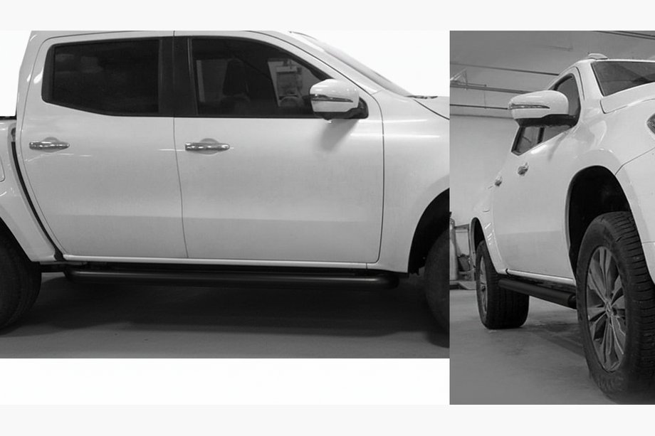 Mercedes X class 2017-2020 Barras Laterales con Corte en Ángulo Black (2 uds, Acero Inoxidable) Foto 2