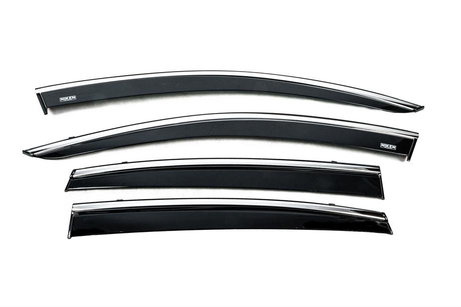 Subaru XV 2017-2023 Deflectores de ventana con moldura cromada (4 uds, Niken) Image