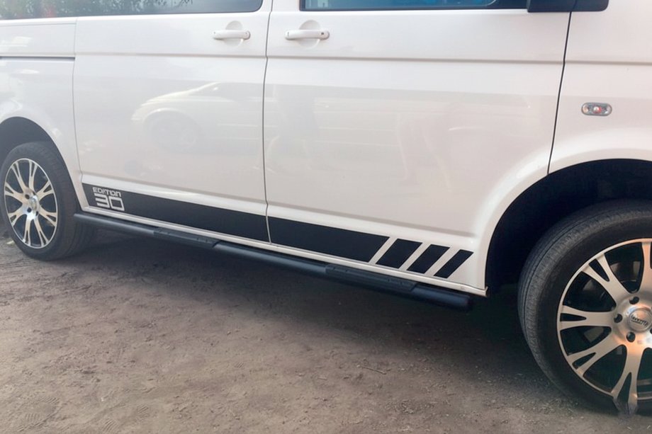 Volkswagen T5 Multivan 2003–2010 Barras Laterales Black (2 uds, acero inoxidable) 60mm, Batalla Larga Foto 12