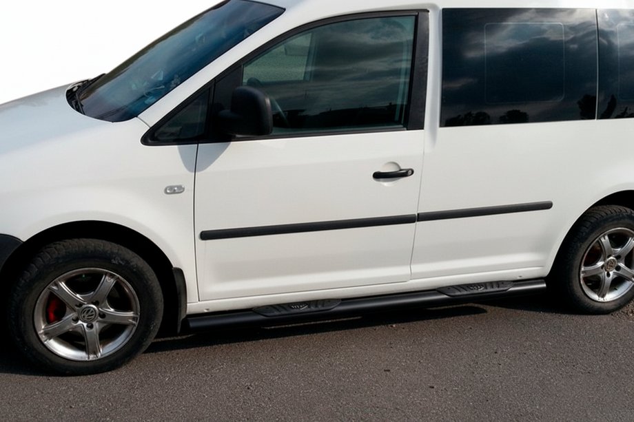 Volkswagen Caddy 2010-2015 Barras Laterales BB001 Negro (2 uds, Acero Inoxidable) d60, Maxi Batalla Foto 4