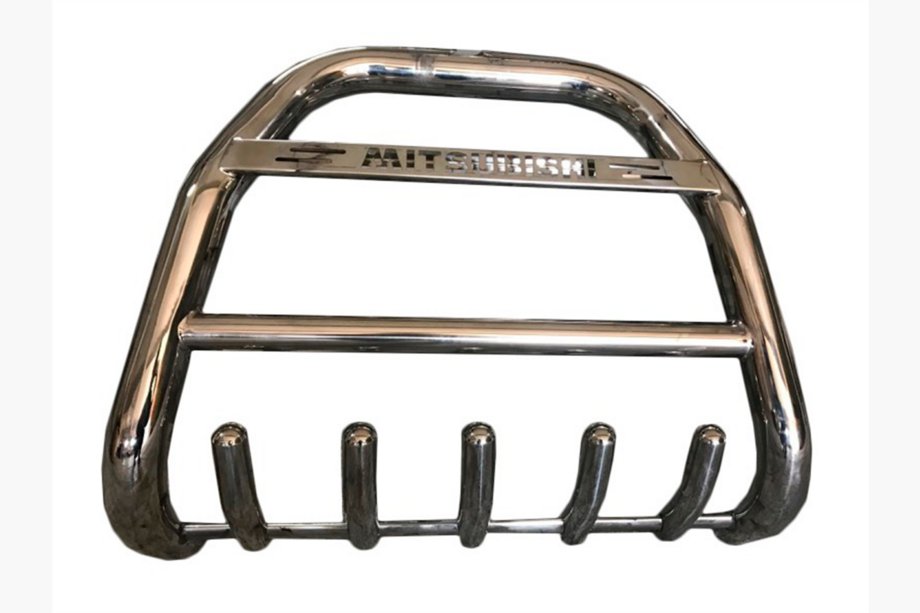 Mitsubishi Pajero Wagon IV 2006-2021 Defensa Delantera QT012 (Acero Inoxidable) Image