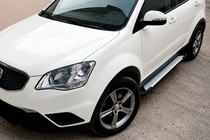 SsangYong Korando 2010-2019 Estribos laterales Allmond Grey (2 uds., aluminio) foto 1