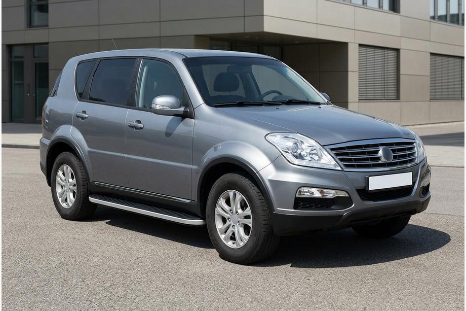 SsangYong Rexton I 2001-2017 Estribos Laterales Tayga Grey (2 uds., Aluminio) Image