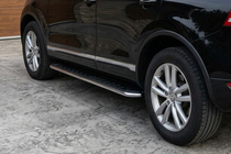 Volkswagen Touareg 2002–2010 Estribos Laterales Maydos V1 (2 uds., Aluminio y Acero Inoxidable) foto 1