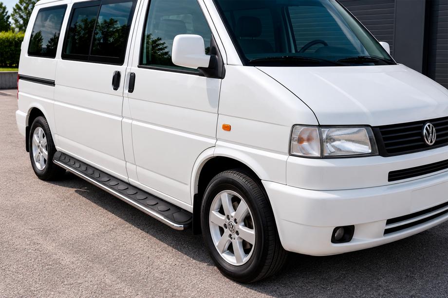 Volkswagen T4 Caravelle/Multivan 1990–2003 Estribos Laterales Maydos V1 (2 uds., Aluminio y Acero Inoxidable) Image