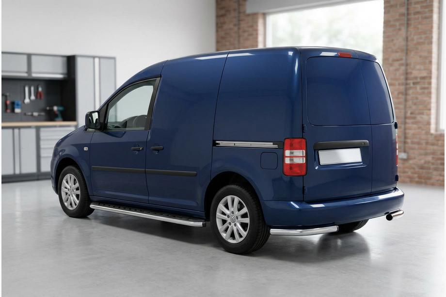Volkswagen Caddy 2004-2010 Estribos Laterales Maydos V1 (2 uds., Aluminio y Acero Inoxidable) Batalla Maxi Image