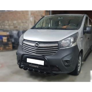 Defensa Delantera WT004 Negra (Acero Inoxidable) Opel Vivaro 2015-2019 foto 1