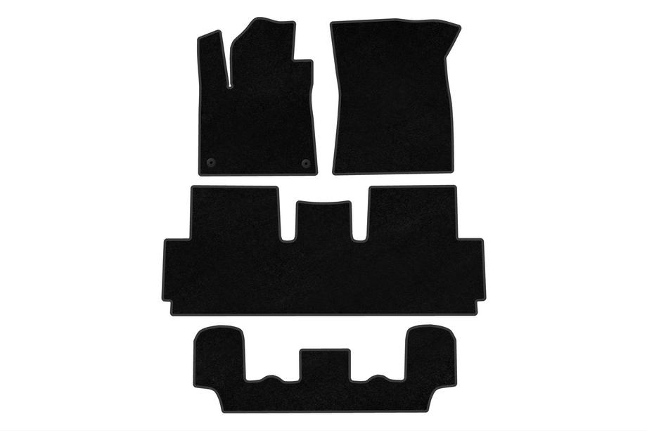 Citroen C-4 Picasso 2013–2022 Alfombrillas de tela Premium (Para Grand, 3 filas, Negro) Foto 1