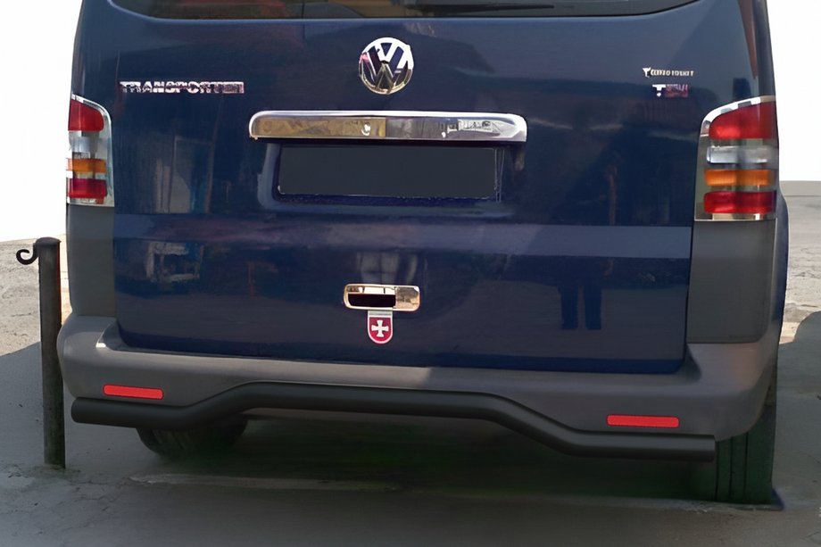 Volkswagen T5 Multivan 2003–2010 Barra Trasera Onda Negra (Acero Inoxidable) Image