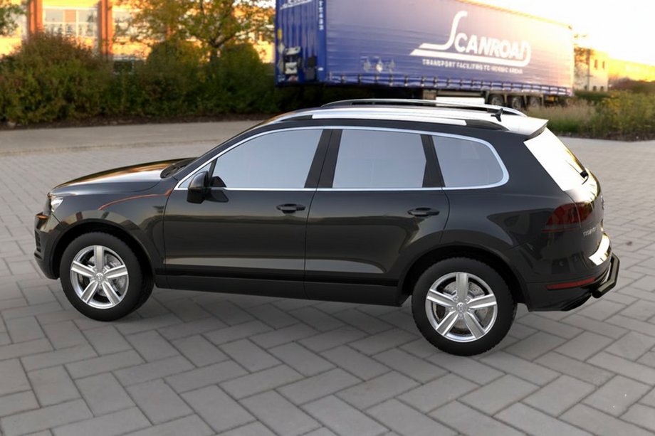 Volkswagen Touareg 2010-2018 Barra Trasera Black (Acero Inoxidable) Foto 2
