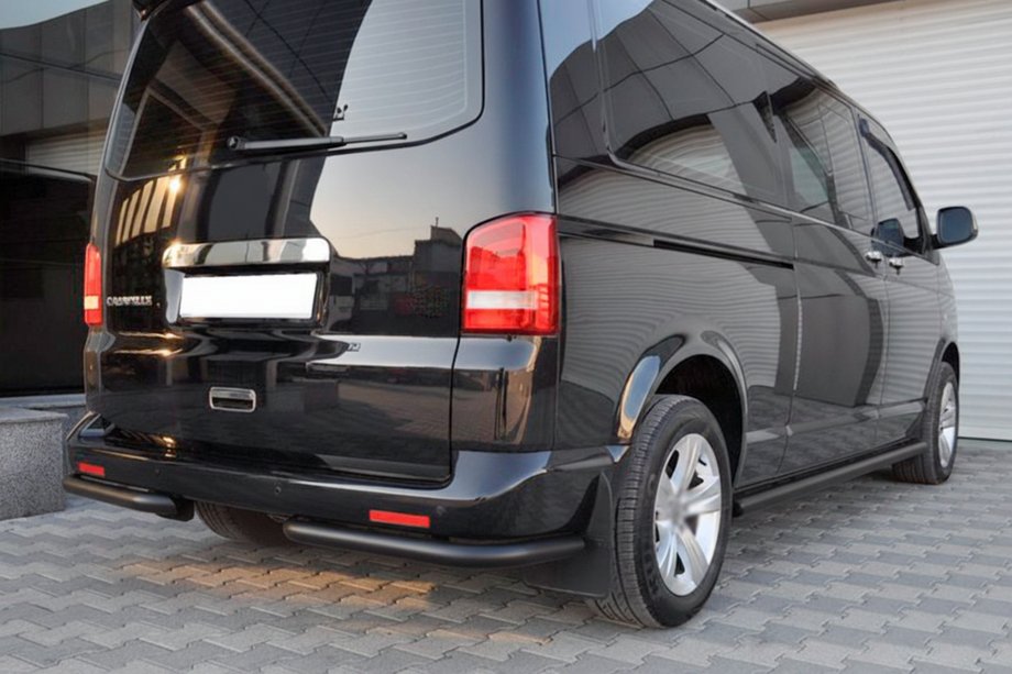 Volkswagen T5 Transporter 2003-2010 Esquinas Traseras AK003 Negro (2 uds, Acero Inoxidable) Foto 3