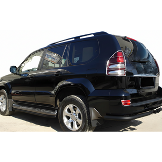 Esquinas traseras AK003 Negro (2 uds, acero inoxidable) Toyota Land Cruiser Prado 120 2002-2009 foto 1