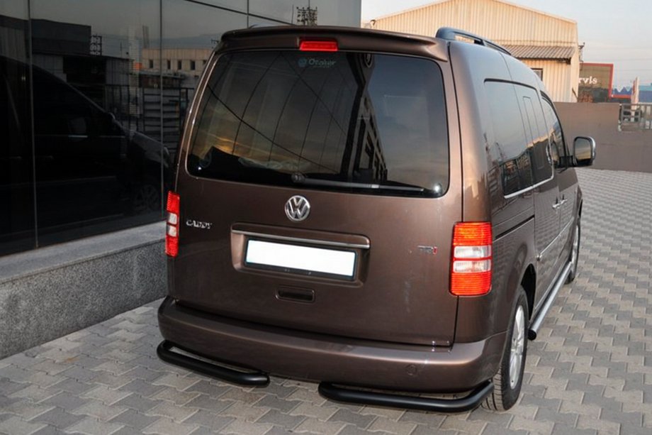 Volkswagen Caddy 2004-2010 Esquinas traseras AK003 Negro (2 uds, acero inoxidable) Foto 2