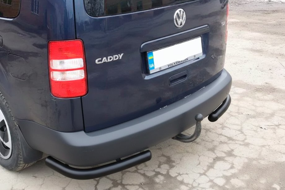 Volkswagen Caddy 2004-2010 Esquinas traseras AK003 Negro (2 uds, acero inoxidable) Foto 5