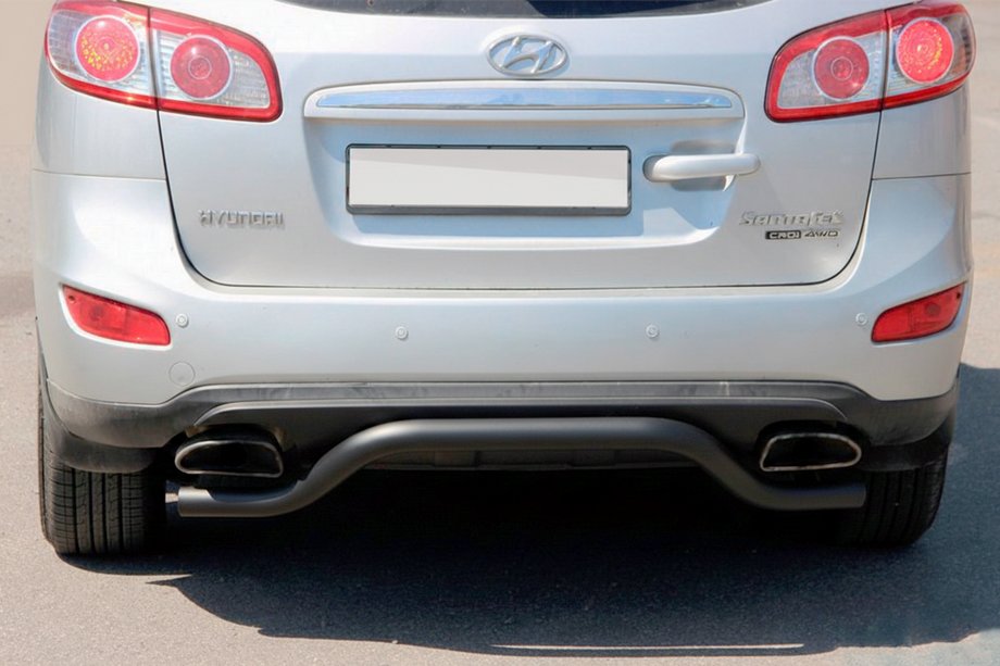 Hyundai Santa Fe 2 2006-2012 Barra Trasera AK007-2 Negra (Acero Inoxidable) Image