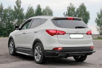 Hyundai Santa Fe 3 2012-2018 Barra Trasera AK002 Negra (Acero Inoxidable) foto 2