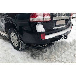 Esquinas traseras AK003 Negro (2 uds, acero inoxidable) Toyota Land Cruiser 200 2007-2021 foto 1