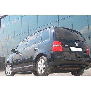 Esquinas traseras AK003 Negro (2 uds, acero inoxidable) Volkswagen Touran 2003-2010 foto 2