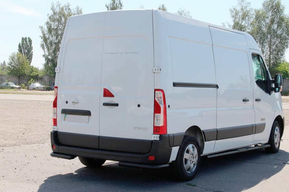 Opel Movano 2010-2021 Esquinas traseras AK003 Negro (2 uds, acero inoxidable) Foto 3