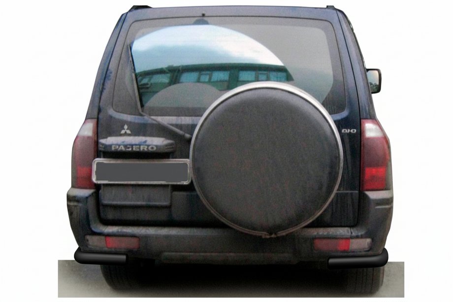 Mitsubishi Pajero Wagon III 1999-2006 Barra Trasera AK003 Negra (Acero Inoxidable) Foto 1