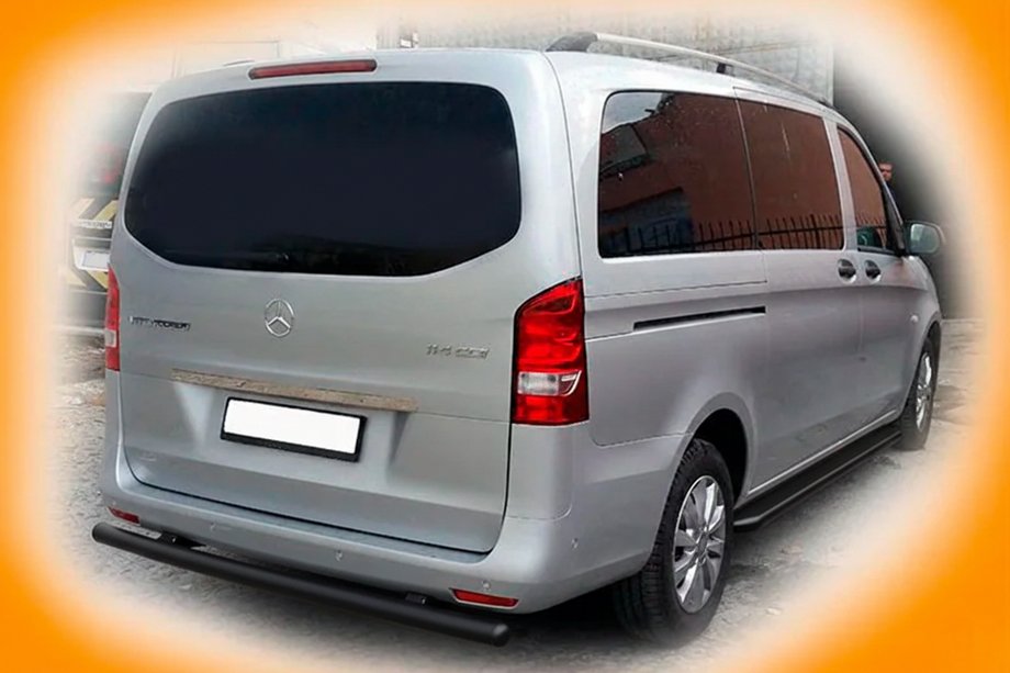 Mercedes Vito/V-class W447 2014- Protector Trasero AK002 Negro (Acero Inoxidable) Foto 2
