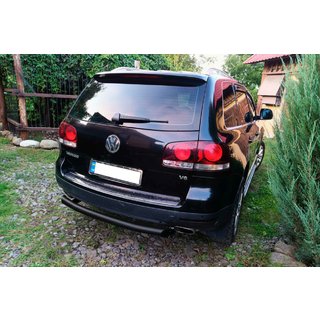 Protector trasero AK002 Negro (2 uds, acero inoxidable) Volkswagen Touareg 2002–2010 foto 3
