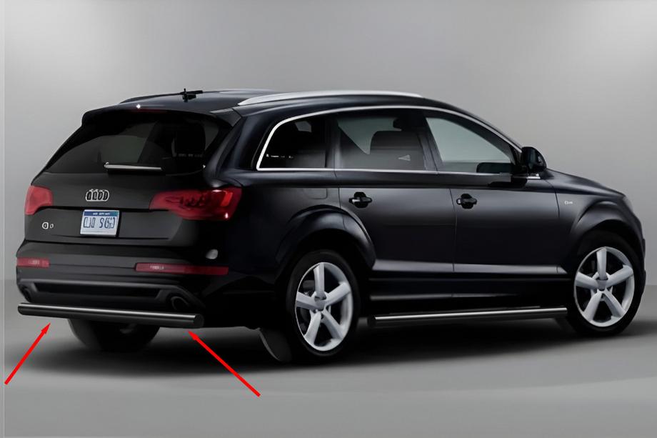 Audi Q7 2005-2015 Protector Trasero AK002 Negro (Acero Inoxidable) Image