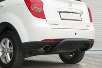 SsangYong Action 2005-2018 Defensa Trasera AK006 Negra (Acero Inoxidable) foto 2