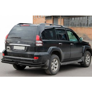 Barras Dobles Traseras AK003-1 Negro (2 uds, Acero Inoxidable) Toyota Land Cruiser Prado 120 2002-2009 foto 1