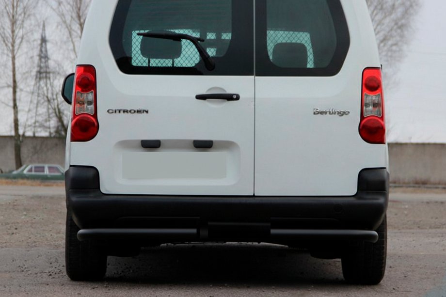 Peugeot Partner Tepee 2008-2018 Barras Traseras de Esquina AK-003 Negro (Acero Inoxidable) Foto 1