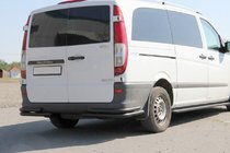 Mercedes Viano 2004-2014 Barras traseras de esquina AK003-Double Black (2 uds., acero inoxidable) foto 1