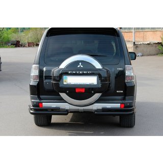 Barra Trasera Doble AK003 Negra (Acero Inoxidable) Mitsubishi Pajero Wagon IV 2006-2021 foto 3
